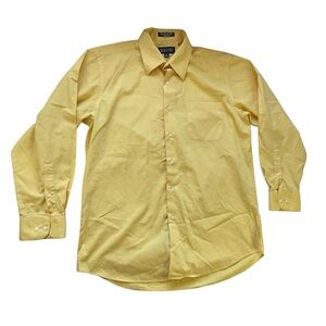 Bergamo New York Men's Mustard Yellow Button Down Size Medium Long Sleeved
